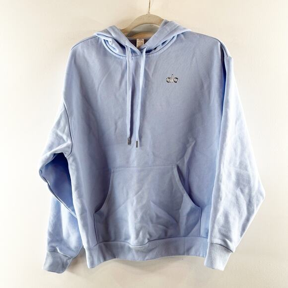 Alo Accolade Hoodie Pullover Sweatshirt Steel Blue XS - Picture 3 of 4
